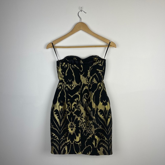🐯2/$15🐯 H&M Gold Black Brocade CocktailDress - Picture 7 of 15